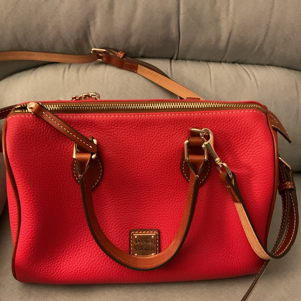 Dooney & Bourke Geranium leather barrel satchel